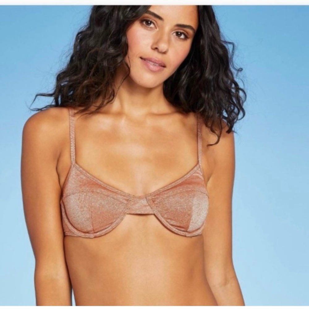 Xhilaration Metallic Rust Underwire Bikini Top Juniors Size Large NWT